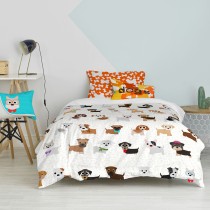 Parure de couette HappyFriday Mr Fox Dogs Multicouleur Lit 1 persone 2 Pièces