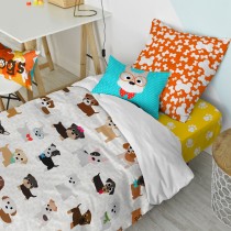 Parure de couette HappyFriday Mr Fox Dogs Multicouleur Lit 1 persone 2 Pièces