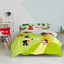 Duvet cover set HappyFriday Mr Fox Piggys  Multicolour Single 2 Pieces