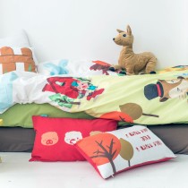 Housse de coussin HappyFriday Mr Fox Piggys Multicouleur 50 x 30 cm