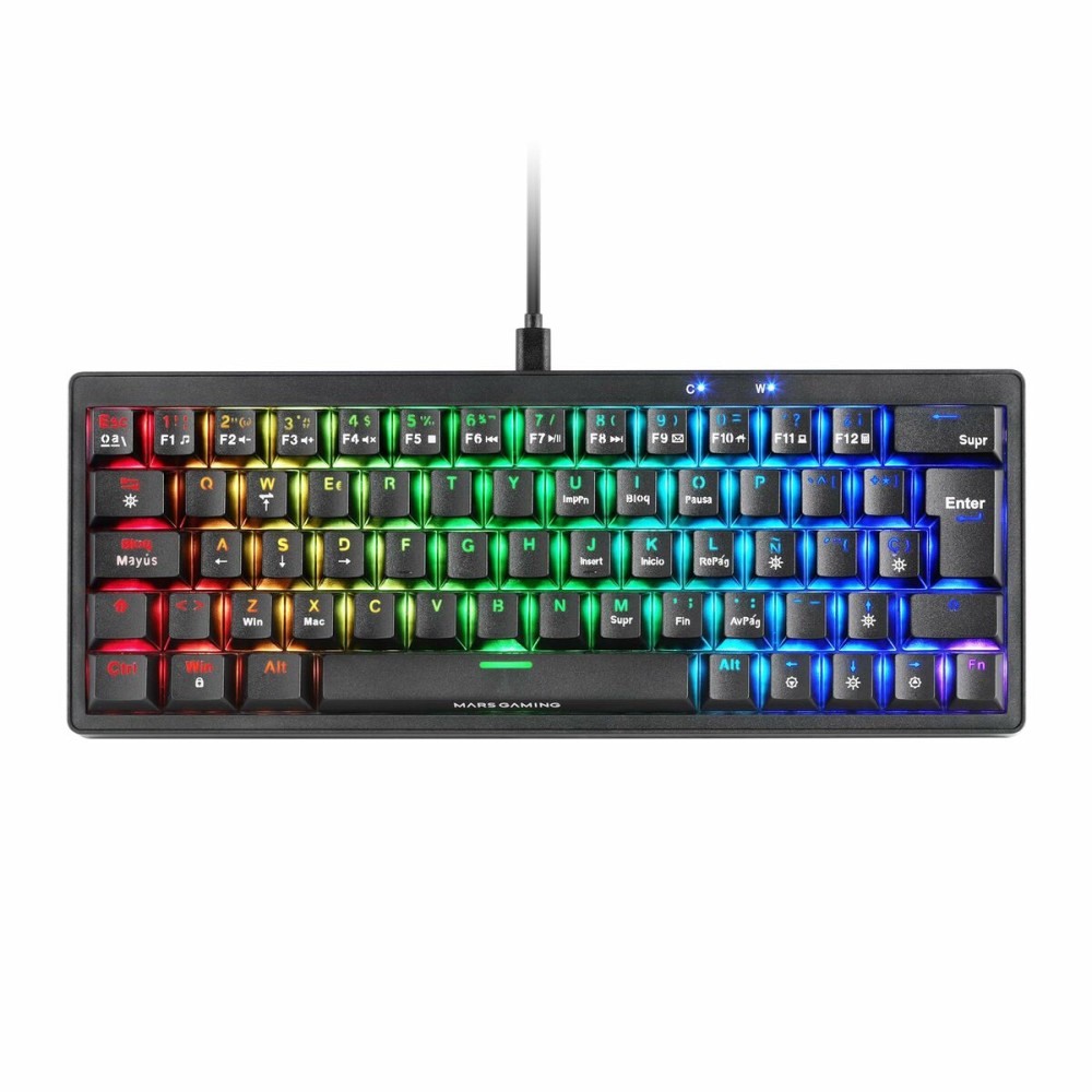 Gaming Tastatur Mars Gaming MKMINIPROBRES Schwarz Qwerty US