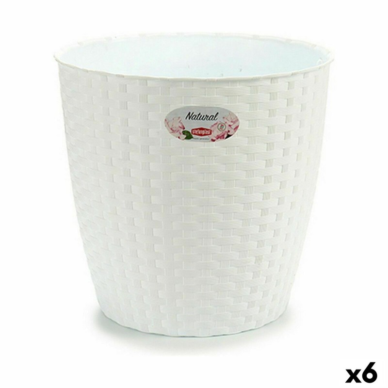 Cache-pot Stefanplast Blanc Plastique 29 x 27 x 29 cm (6 Unités)