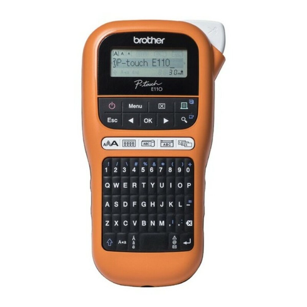 Tragbares, elektrisches Etikettengerät Brother PT-E110VP LCD Orange