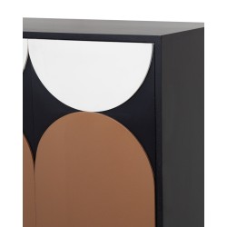 Armoire Romimex Blanc Noir Beige Métal Bois MDF 80 x 160 x 40 cm