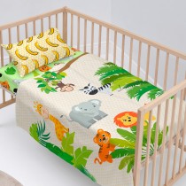 Jeu de draps HappyFriday Mr Fox Wild Multicouleur Lit de bébé 2 Pièces