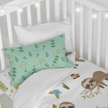 Duvet cover set HappyFriday Moshi Moshi Happy Sloth Multicolour Baby Crib 2 Pieces