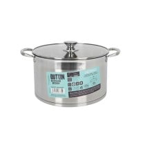 Pot with Glass Lid Quttin Hermes Steel 10 L (4 Units)