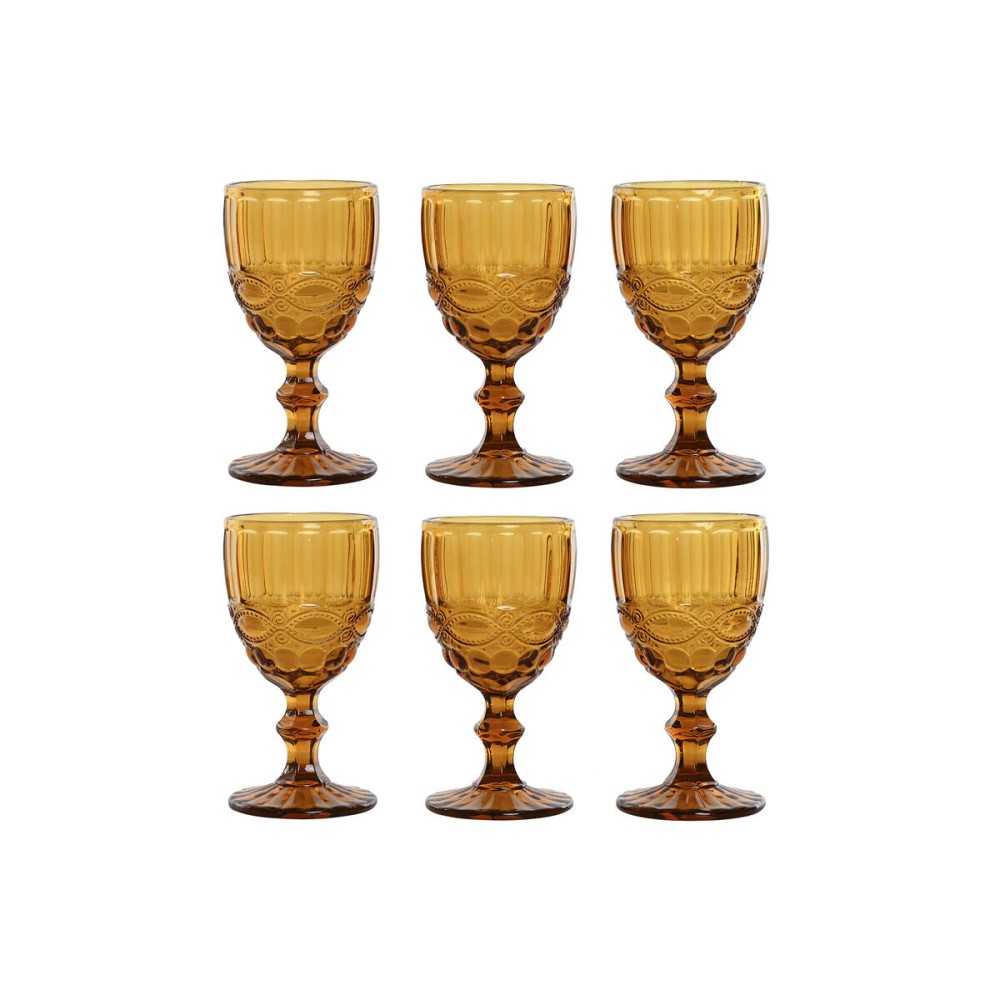 Set of cups Home ESPRIT Amber Crystal 240 ml (6 Units)