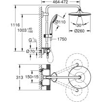 Colonne de douche Grohe VITALIO SYSTEM 260