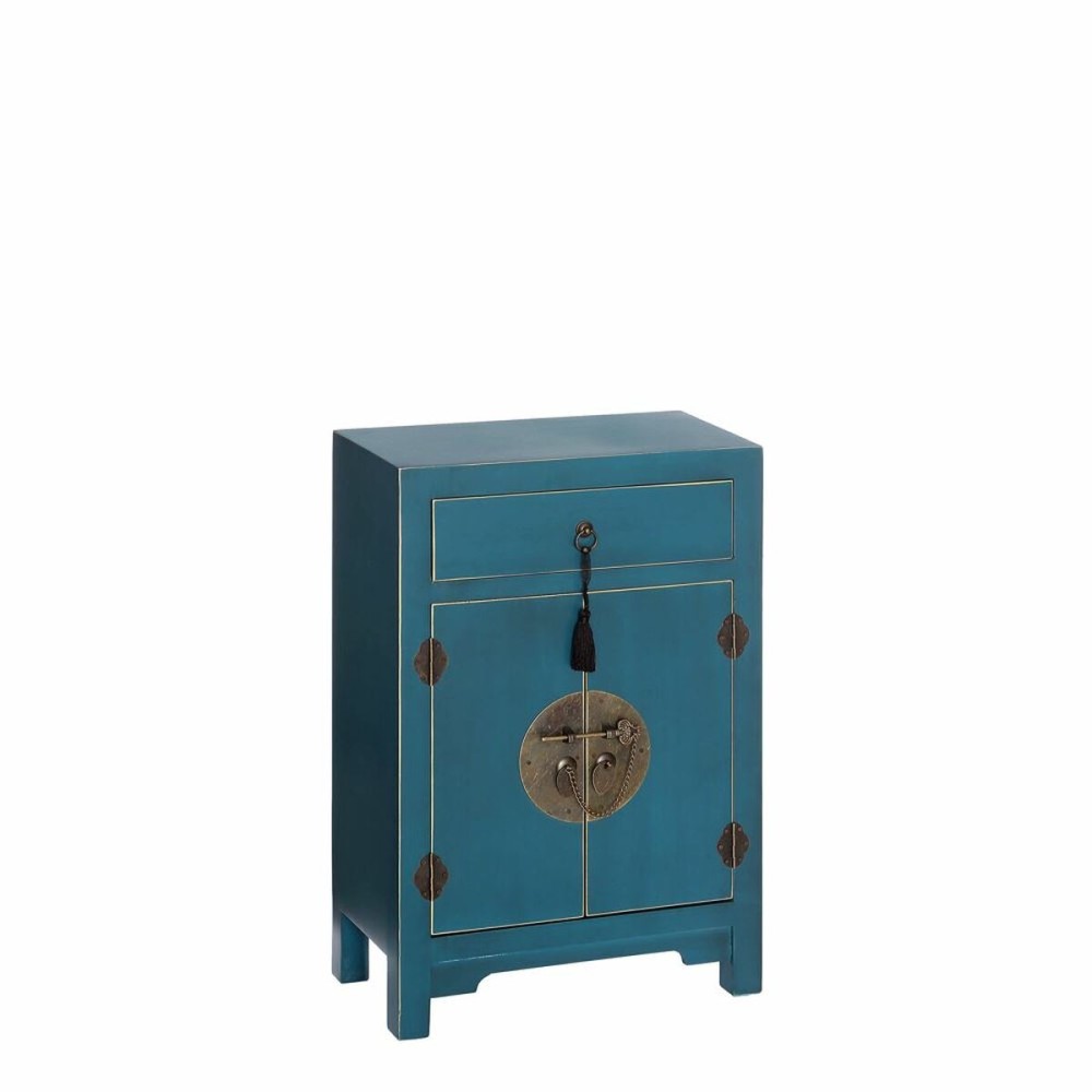 Nightstand ORIENTE Blue Iron DMF 45 x 26 x 69 cm