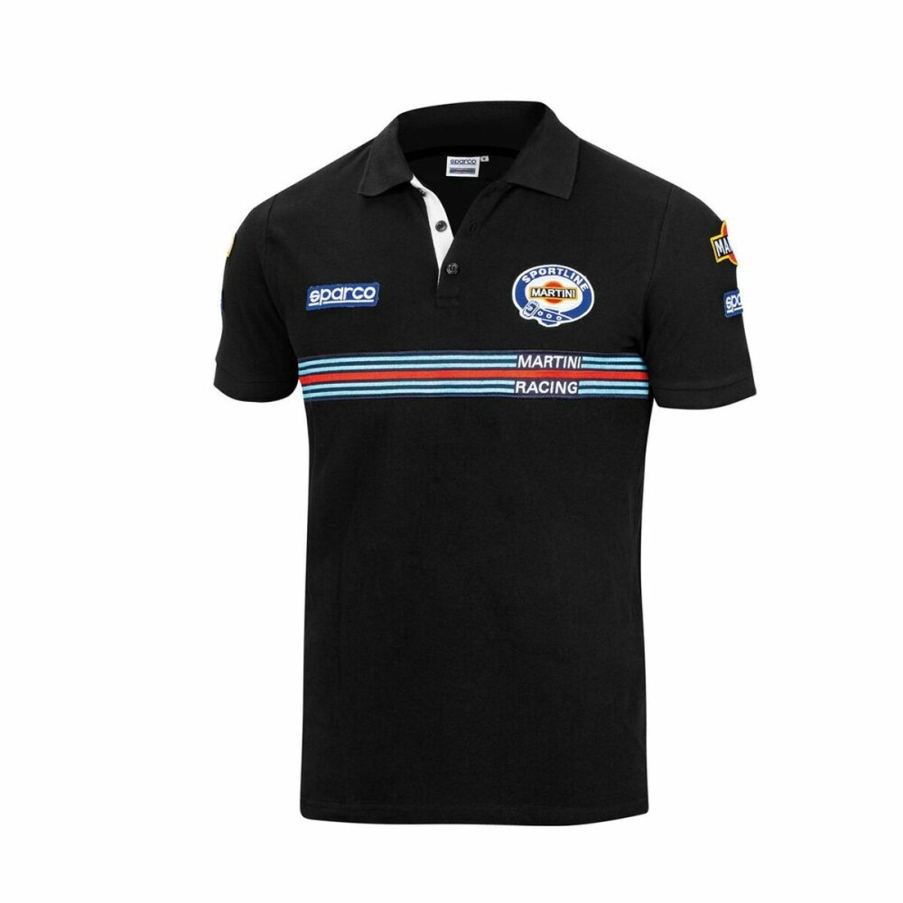 Polo à manches courtes homme Sparco Martini Racing Noir