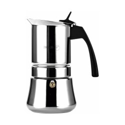 Italian Coffee Pot Fagor Stainless steel 18/10 10 Cups Black