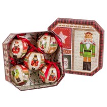 Weihnachtsbaumkugeln Bunt Papier Polyfoam Nussknacker 7,5 x 7,5 x 7,5 cm (5 Stück)