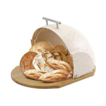 Breadbasket Feel Maestro MR-1678 Beige Silver Wood Plastic 1 Piece 27,5 x 21 x 37,5 cm