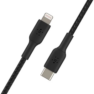 Câble USB-C vers Lightning Belkin CAA004BT2MBK 2 m Noir