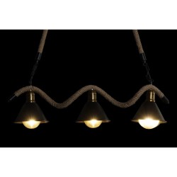 Ceiling Light DKD Home Decor Natural Black Metal Rope 50 W (85 x 18 x 20 cm)