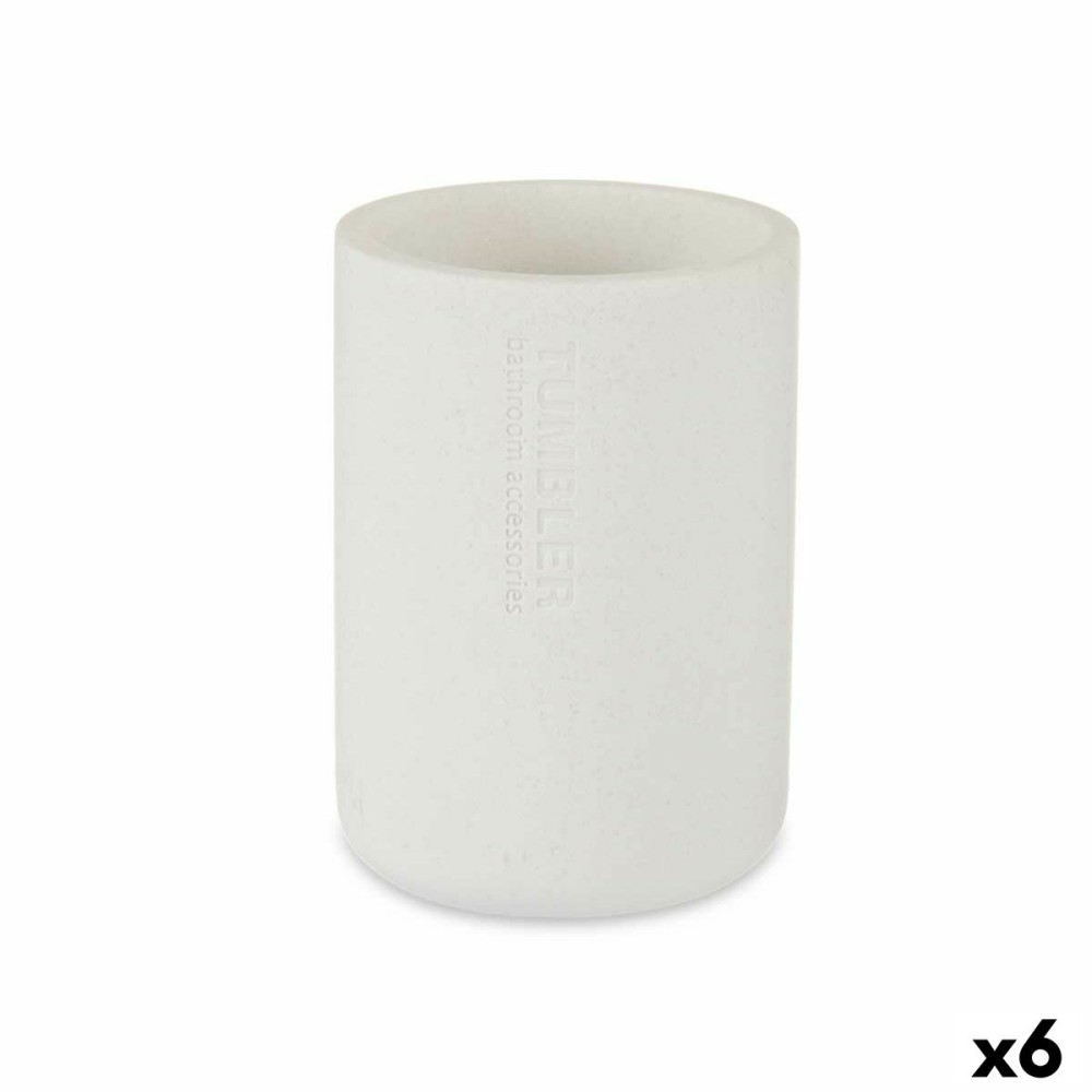 Support pour brosses à dents Berilo B5456BC-2 - 450 Blanc Résine 7,8 x 10,5 x 7,8 cm (6 Unités)