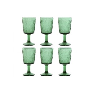 Set of cups Home ESPRIT Green Crystal 285 ml (6 Units)