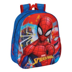 Cartable 3D Spider-Man Rouge Blue marine 27 x 33 x 10 cm