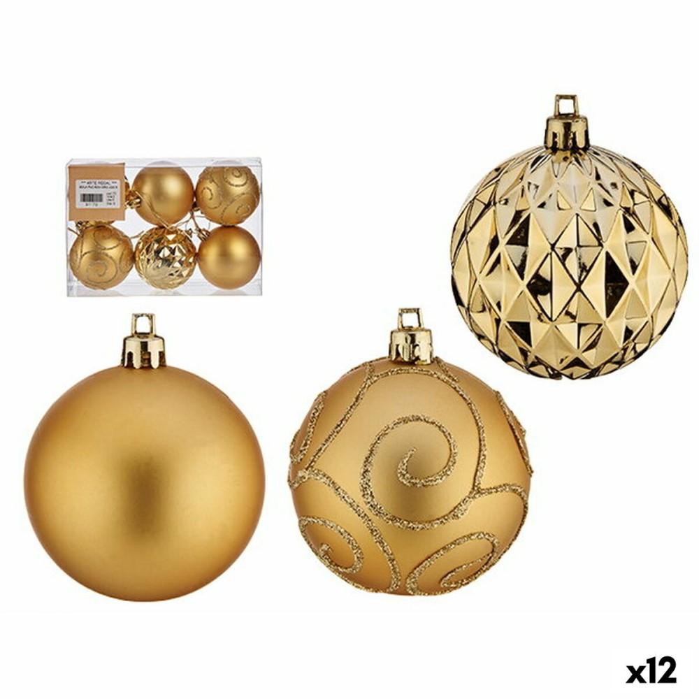 Set of Christmas balls Golden Plastic Ø 6 cm (12 Units)