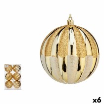 Set of Christmas balls 8 cm Golden PVC (6 Units)