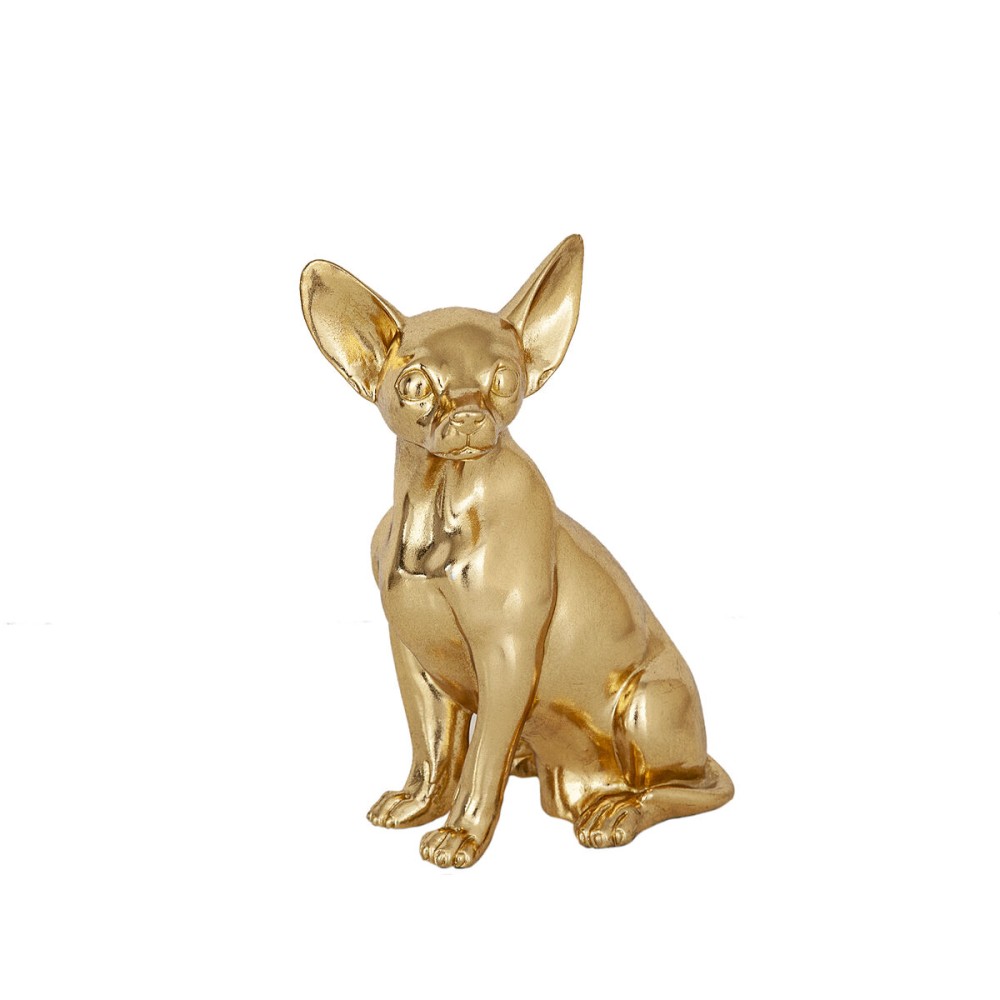 Deko-Figur Romimex Chihuahua Gold 19 x 25 x 14 cm