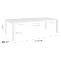 Table de Salle à Manger Io Blanc Aluminium 280 x 100 x 75 cm