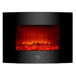 Cheminée murale électrique décorative Cecotec Warm 2200 Curved Flames 2000W Noir