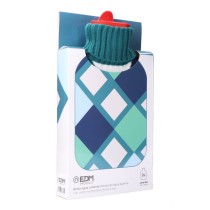 Hot Water Bottle EDM 76775 Blue Squared Wool 2 L