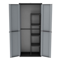 Armoire à balai Terry JLine 368 Gris Noir/Gris Résine Plastique 68 x 37,5 x 163,5 cm