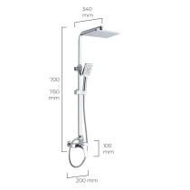 Colonne de douche EDM Altea Acier inoxydable Chrome