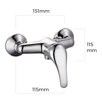 Mixer Tap EDM 01163 a7200-x Silver Stainless steel Brass Zinc 15,1 x 11,5 x 11,5 cm For shower