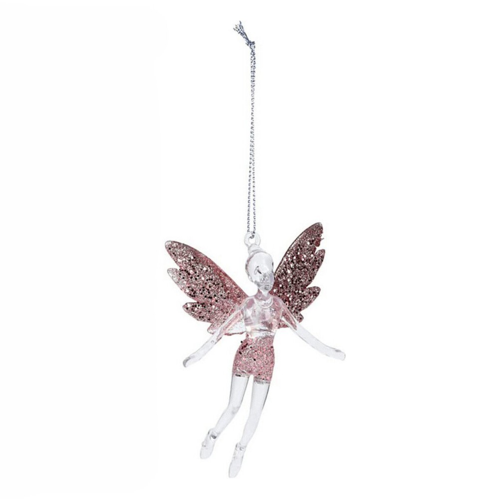 Hanging decoration Christmas Decoration Christmas Tree Pink Angel Plastic 8 x 3 x 13 cm