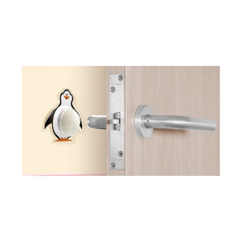 Butée Inofix Portes Pingouin Adhésif Blanc/Noir PVC