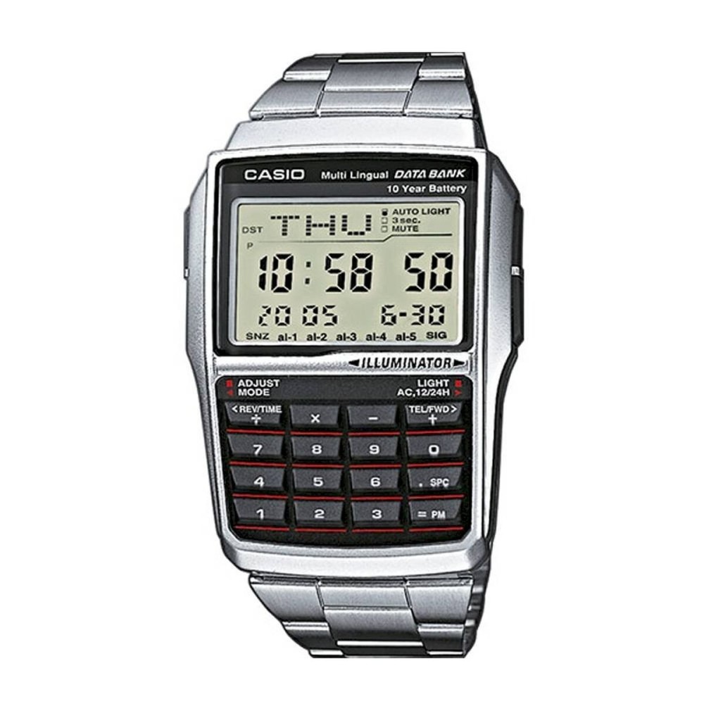 Montre Homme Casio DATABANK CALCULATOR STEEL Noir Argenté