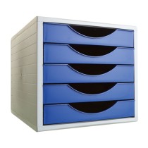 Modularer Ablageschrank Archivo 2000 ArchivoTec Serie 4000 5 Schubladen Din A4 Blau 34 x 27 x 26 cm