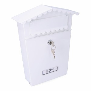 Boîte aux lettres EDM 85802 House Blanc Acier 21 x 6 x 30 cm