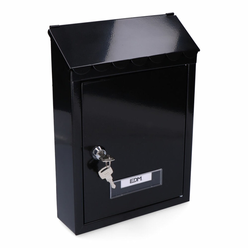 Boîte aux lettres EDM Standard 21 x 6 x 30 cm Noir Acier