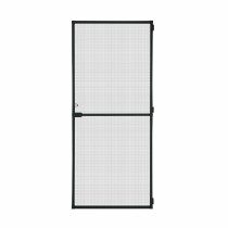 Rideau Moustiquaire Schellenberg Portes Avec cadre Fibre de Verre Noir Aluminium (100 x 210 cm)