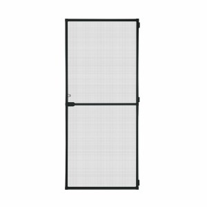 Rideau Moustiquaire Schellenberg Portes Avec cadre Fibre de Verre Noir Aluminium (100 x 210 cm)