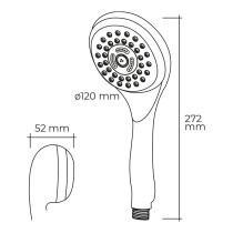 Pomme de douche EDM 01344 ABS Moderne Chrome 12 x 5,2 x 27,2 cm Multicouleur