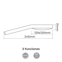 Pomme de douche EDM 01332 ABS Carré Chrome 12 x 3,1 x 24,5 cm