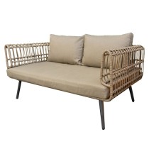 Zweisitzer-Sofa Ariki Stahl Rattan Synthetischer Rattan 161 x 84 x 67 cm