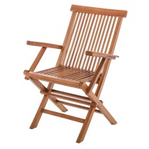 Chaise de jardin Kayla 56 x 60 x 90 cm Naturel bois de teck