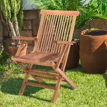 Chaise de jardin Kayla 56 x 60 x 90 cm Naturel bois de teck