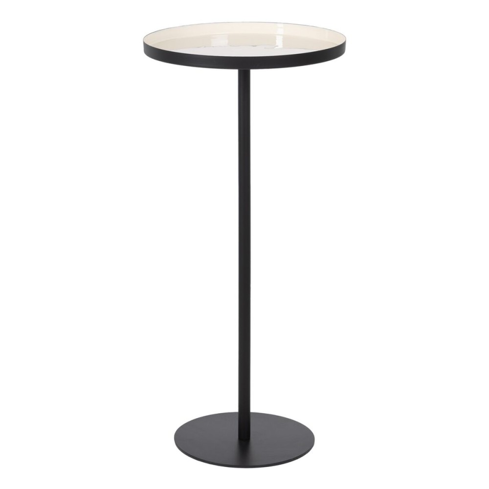 Beistelltisch 40 x 40 x 85 cm Schwarz Creme Eisen