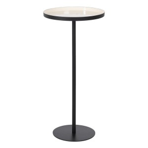 Beistelltisch 40 x 40 x 85 cm Schwarz Creme Eisen