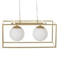 Deckenlampe 45 x 20 x 20 cm Kristall Gold Metall Weiß