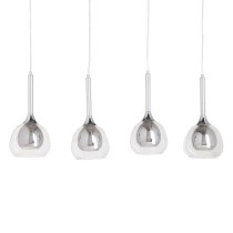 Ceiling Light Crystal Grey Metal 90 x 16 x 50 cm