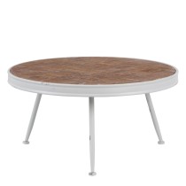 Table Basse Blanc Naturel 74,5 x 74,5 x 38 cm